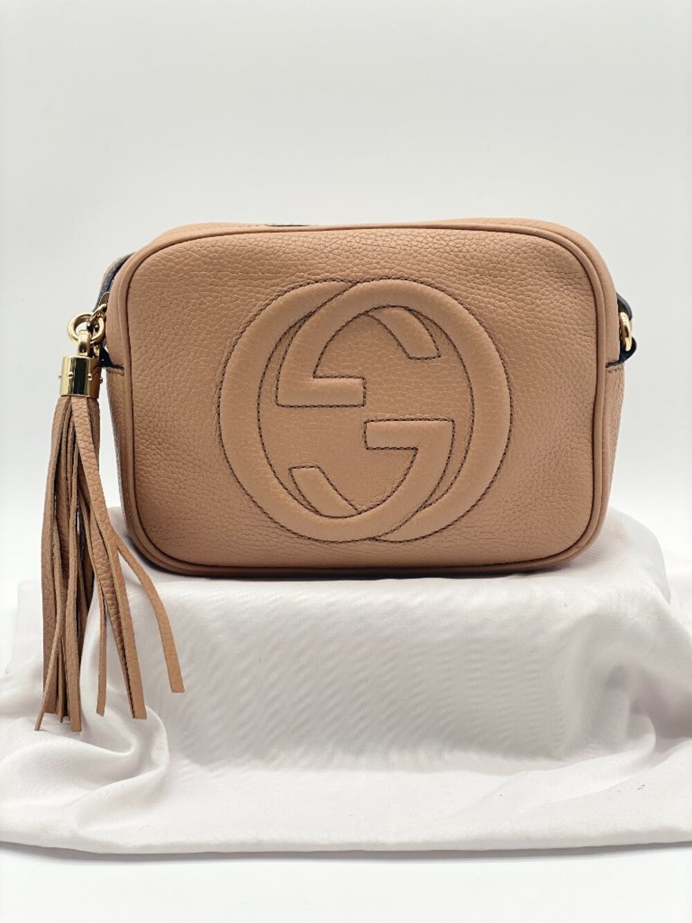 Gucci Pebbled Calfskin Small Soho Disco Bag in Camelia 🤎 Lucia - Picture 12 of 14